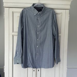 Cremieux Collection Textured Vertical Striped Long Sleeve Woven XL Shirt